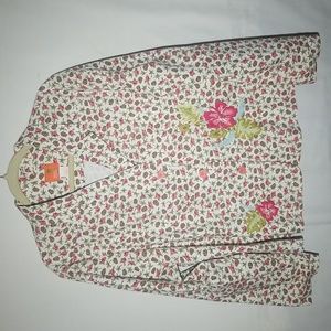 Floral  blazer,jacket, embroidered ,light fabric, womens size 14.